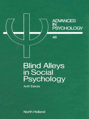 cover image of Blind Alleys in Social Psychology